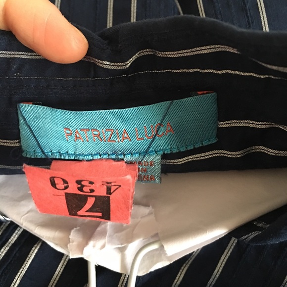 Country club look dark blue dress in stripes - Picture 3 of 5